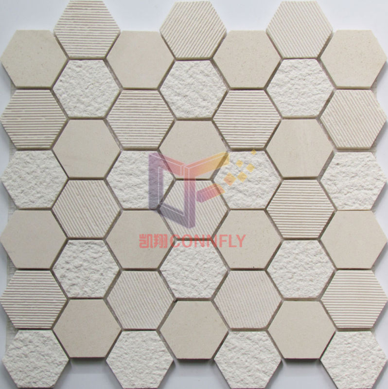 Natural Wooden Marble Stone Mosaic (CFS1047)