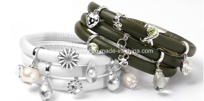 Latest Fashion Charm Leather Bracelet Jewellery for Women