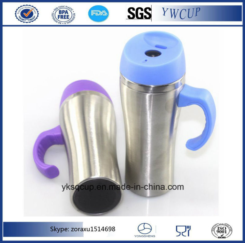 Best Quality Double Wall Stainless Steel Vacuum Travel Mug/ Auto Mug / Travel Tumbler Insulation for Coffee with Handle