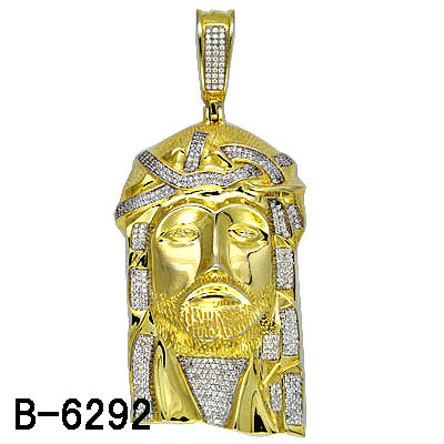 Hip Hop Jewelry 925 Silver Micro Setting Jesus Pendant for Men.