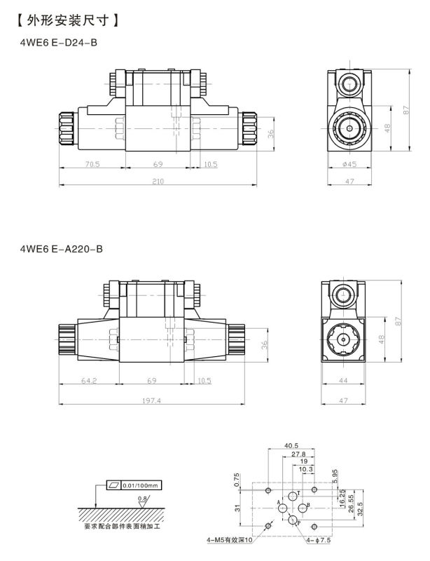 Solenoid Control Directional Valve (4WE6E 6X/ED24 NP LL)