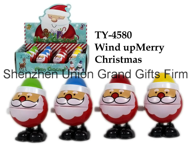 Plastic Wind up Merry Christmas Toy