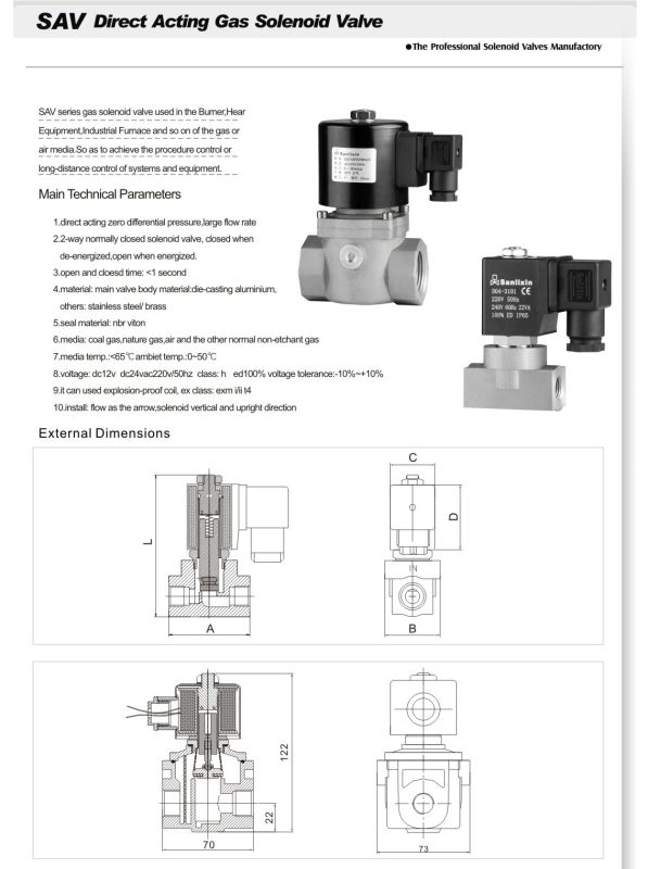 Gas Solenoid Valves -- Aluminum