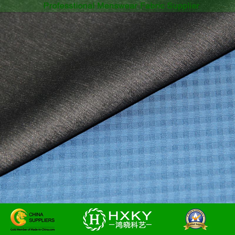 Memory Compound Poly Fabric with Checked Dobby for Garment