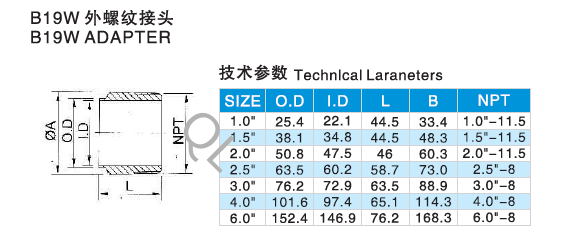 3A Sanitary Stainless Steel Weld X Male NPT Adapter 19wb