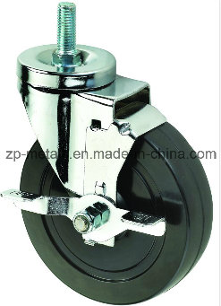 4inch Biaxial Black Rubber Thread Caster Wheels with Brake