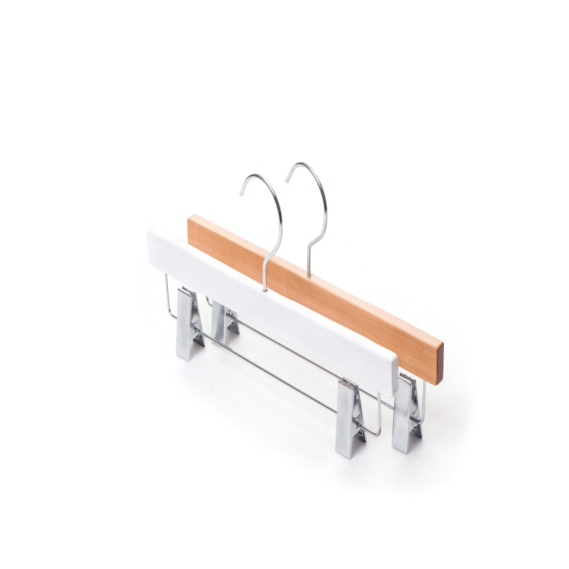 Wooden Trouser Hanger with Metal Clips, Wooden Bottom Hanger