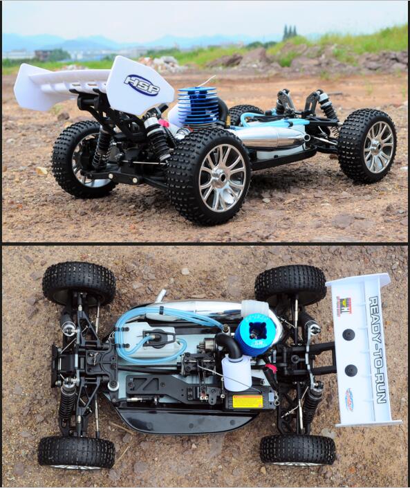 RC Nitro Car 1/8th Scale 4WD Gas Powered High Speed RC Hobby off Road Truggy