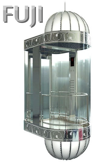 All Transparent Glass Observation Elevator / Lift