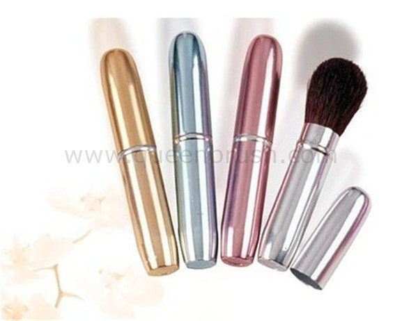 Free Sample Alumnium Handle Cosmetic Brush Retractable Brush