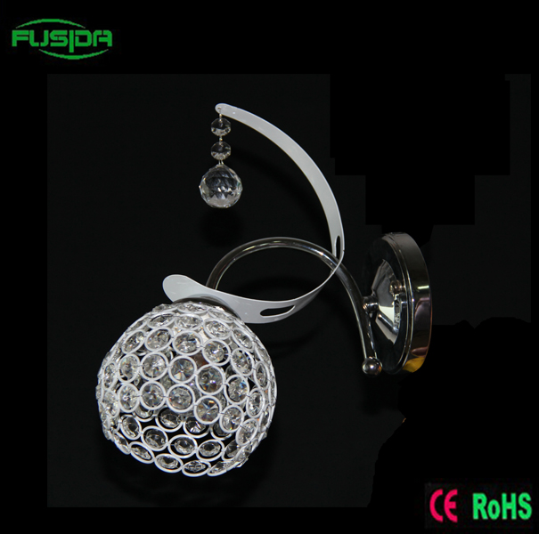 One Lamp Crystal and Iron Wall Lamp for Europe Market Project