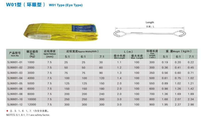 Sln Heavy Eye Type Webbing Slings