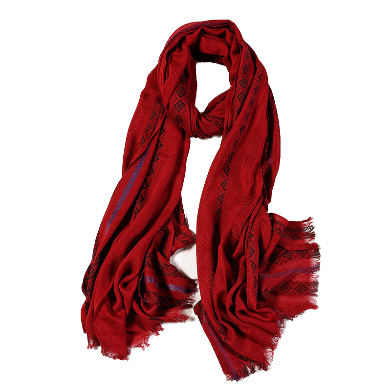 Women's Diamond Printing Long Knitted Shawl Scarf (SP283)