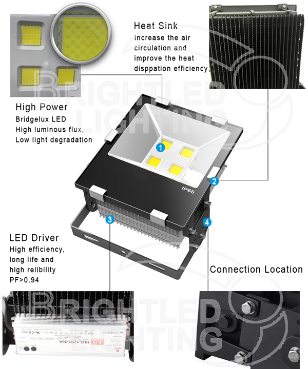 CE, RoHS Outdoor Fitting 100W LED Flood Light