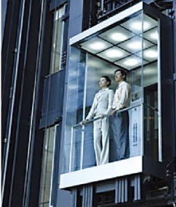 Square Panoramic Elevator with Glass Lift Cabin (XNG-009)