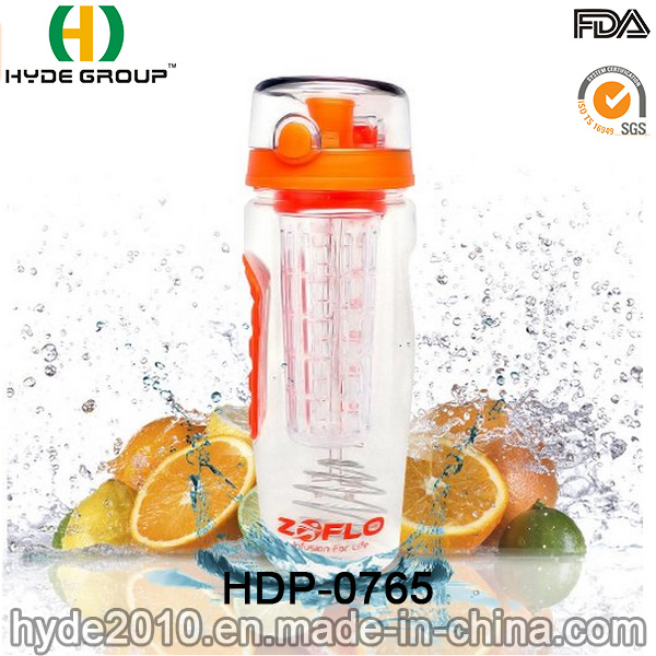 Popular Plastic Tritan Fruit Infuser Water Bottle, Customized Plastic Sport Water Bottle (HDP-0765)