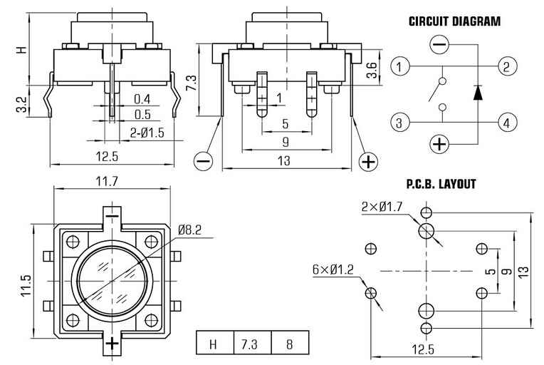 Push Button Switch with Lamp, Elevator Push Buttons, Engine Start Stop Button