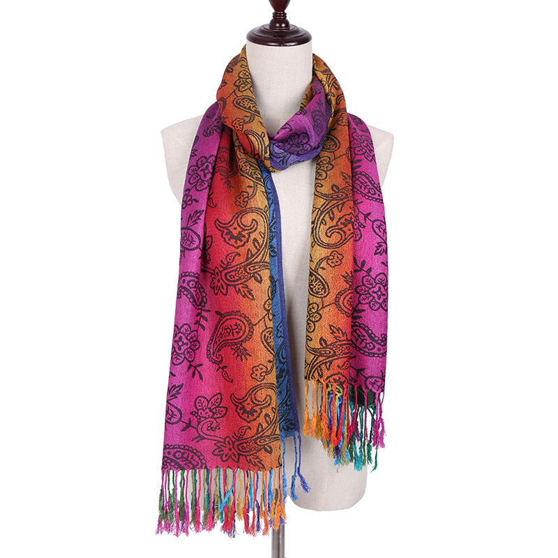 Jacquard Pashmina Paisley Feel Shawl Scarf for Women