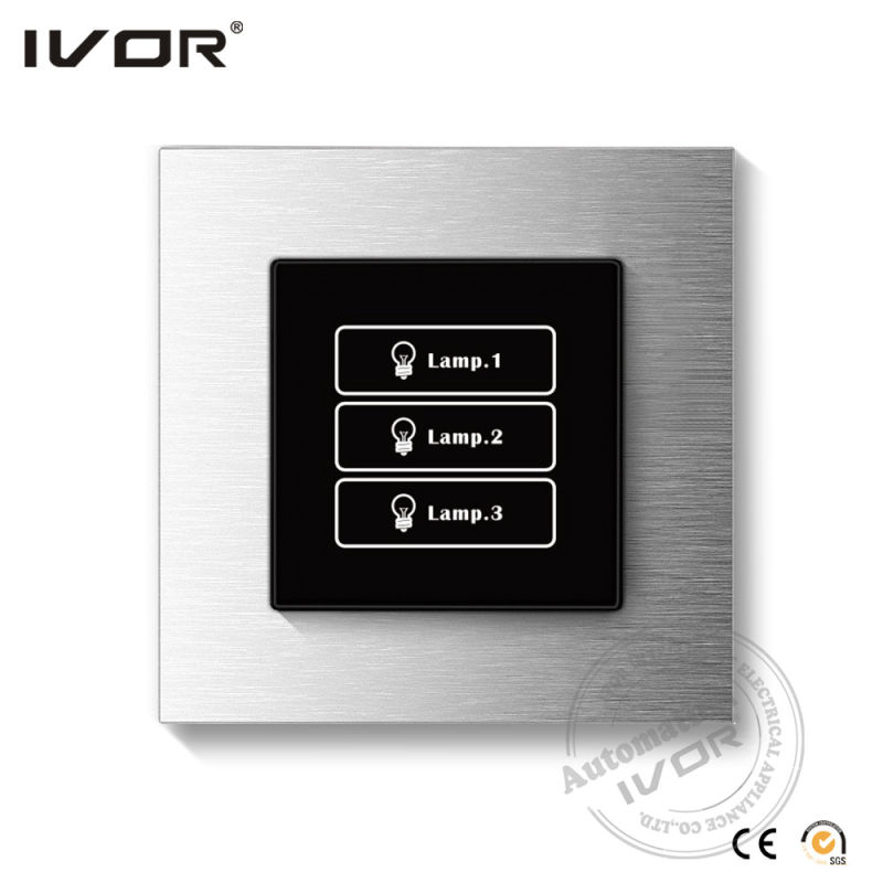 3 Gangs Lighting Switch Touch Panel Aluminum Alloy Outline Frame (HR1000-AL-L3)