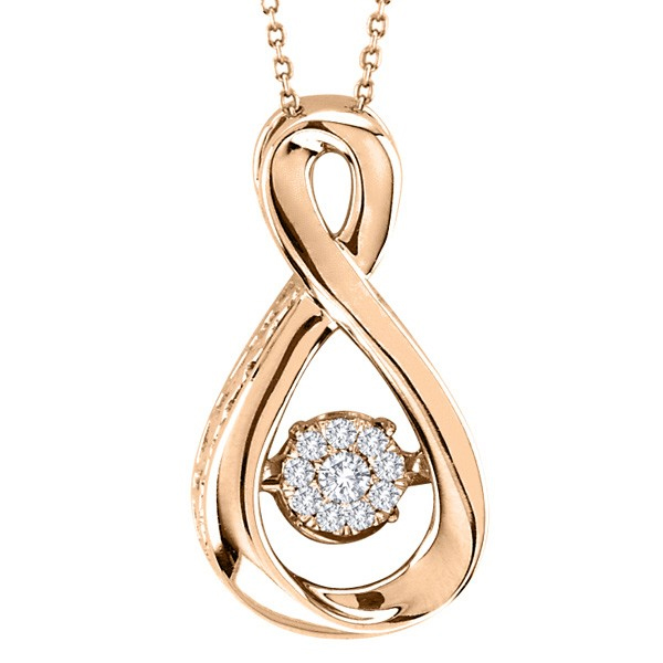 Infinity Dancing Diamond Pendants Jewelry 925 Silver Pendants