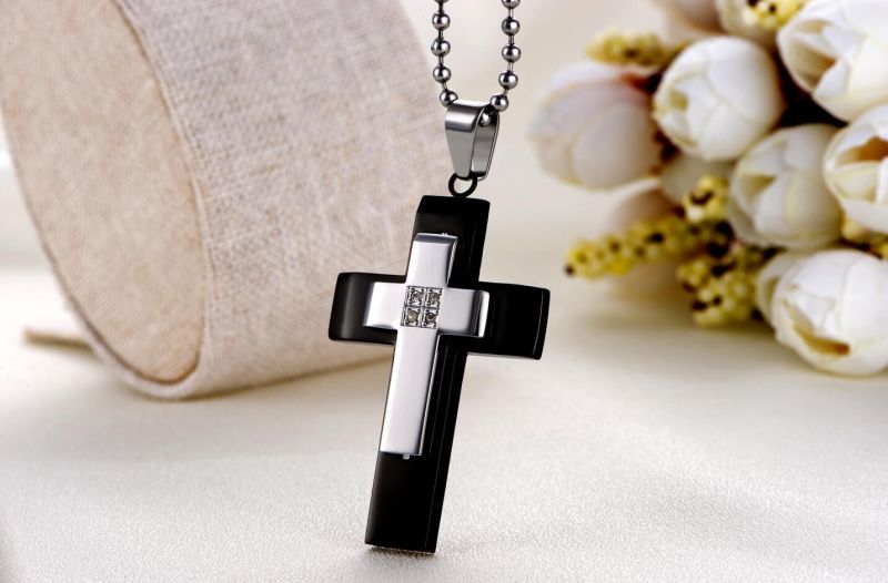 Hdx Stainless Steel Prayer Jewelry Pendant with Diamond