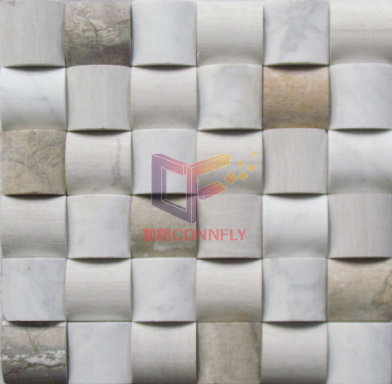 White Stone Wall Decoration Marble Mosaic (CFS897)