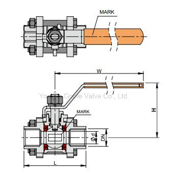 3 PC 1000 Wog Metaled Seated Stainless Steel Threaded Ball Valve (Q11H)