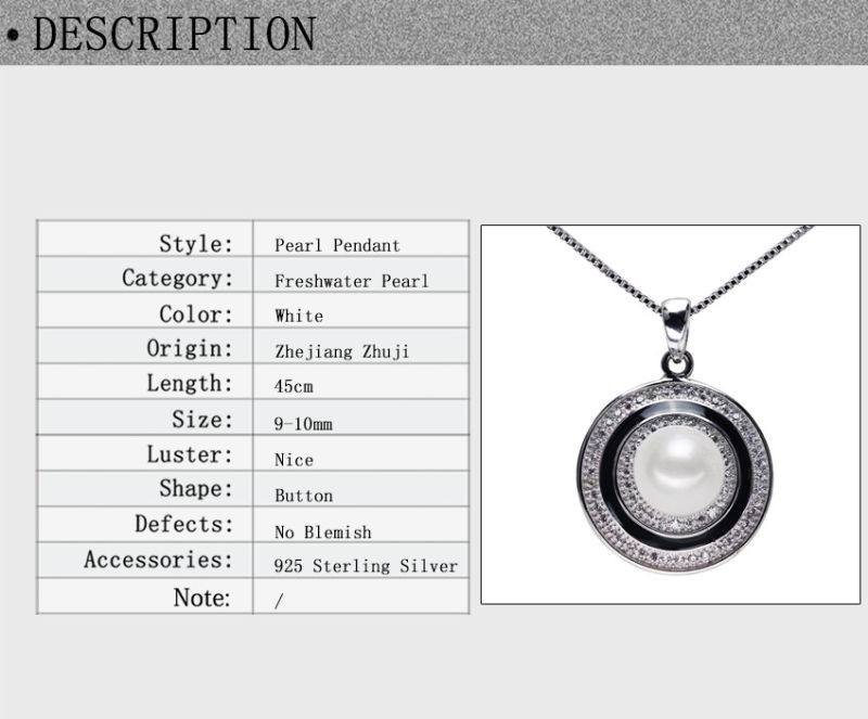 Cheap and Simple Design Pearl Pendant 9-10mm AAA Freshwater Pearl Pendants Wholesale