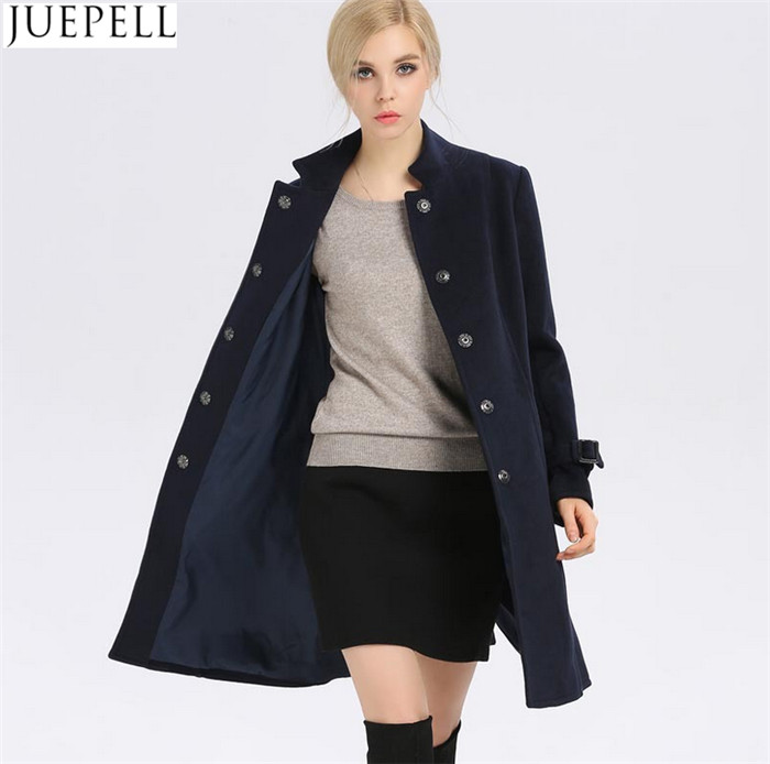 New Women's Autumn and Winter Wool Coat Women Windbreaker and Long Sections Slim Woolen Collar Women Coat