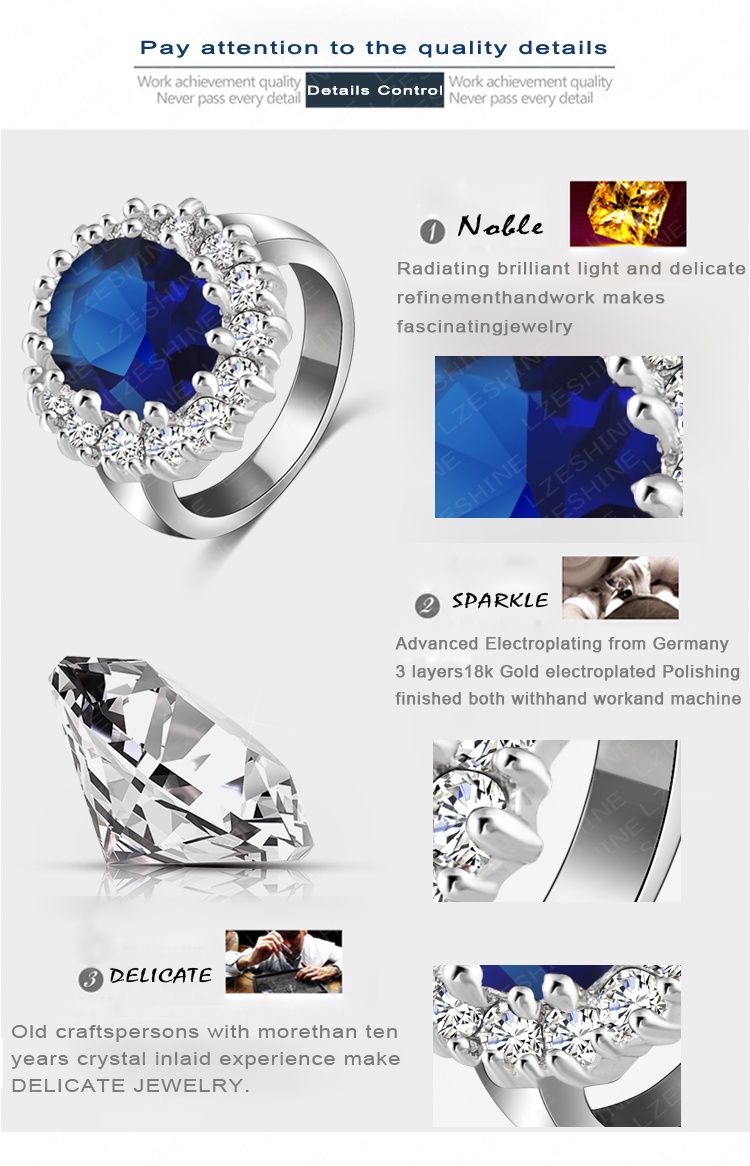 Sapphire Zircon Wedding Jewelry Rings (Ri-HQ0016)