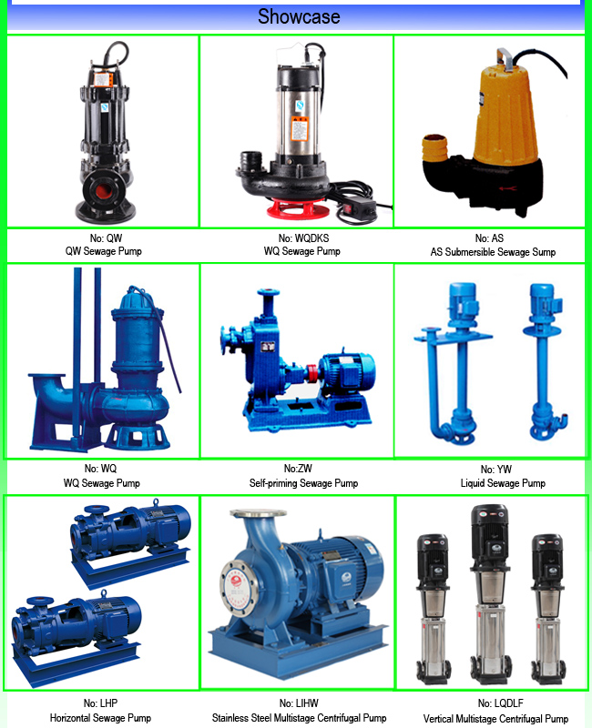 Wq Sewage Pump with Sewage Submersible Pump