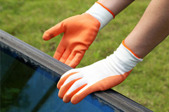 13 Gauge White Nylon Liner Orange Latex Coating Foam Finish Working Safety Gloves Dnl212