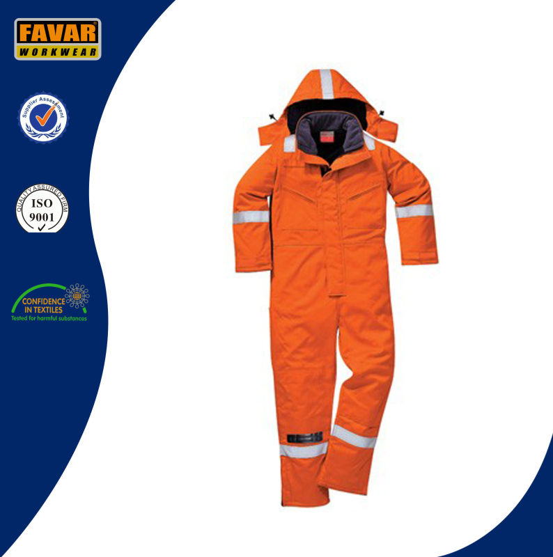 Flame Resistant Cotton Reflective Safety Overalls Oil Field Protect Winter Coverall for Oil Gas Industry