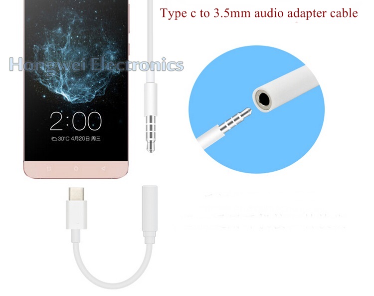 PVC Male USB to 3.5mm Audio Jack Adapter USB Cable for iPhone7/6/5