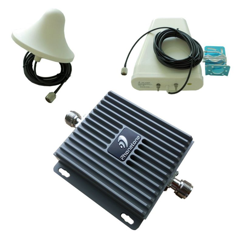 65dB Gain Lte 850MHz 1900MHz GSM Cell Phone Mobile Signal Booster 3G with Antennas