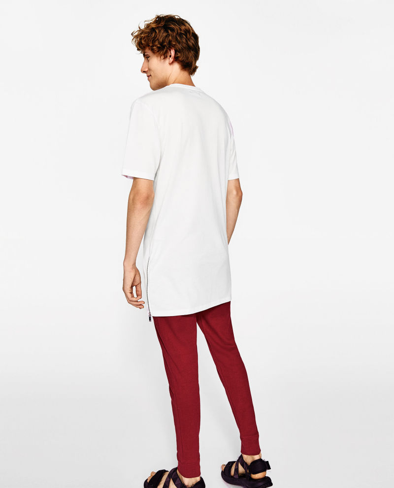 Short Sleeves Round Neckline Zips Tee