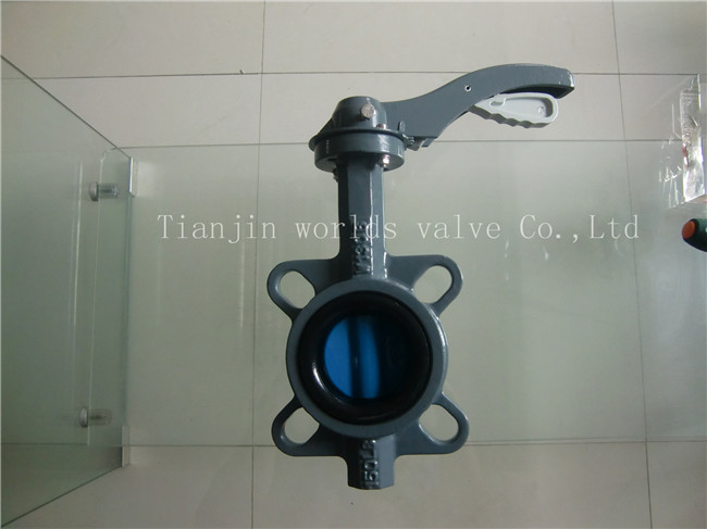 Aluminium Hand Lever Ductile Iron Wafer Butterfly Valve with Ce ISO Approved