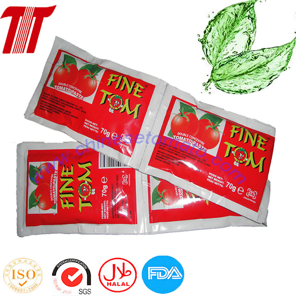 70g Sachet Tomato Paste with Fine Tom Brand