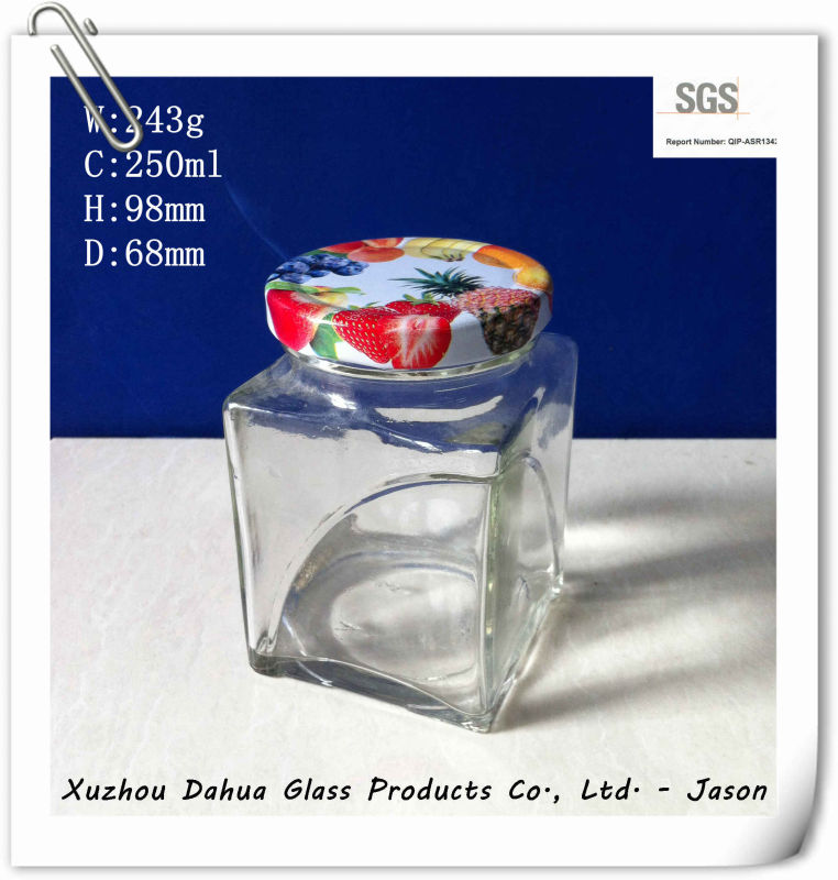 300ml Round Shape Glass Sauce Jar with Tin Lid