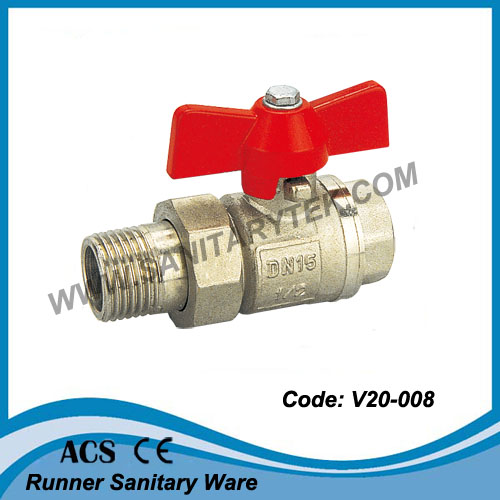 Full Flow Brass Ball Valve with Union Pipe (V20-008)