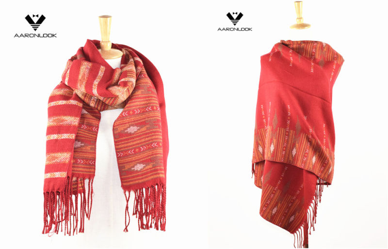 New Woven Jacquard Shawl Scarf with Fringes