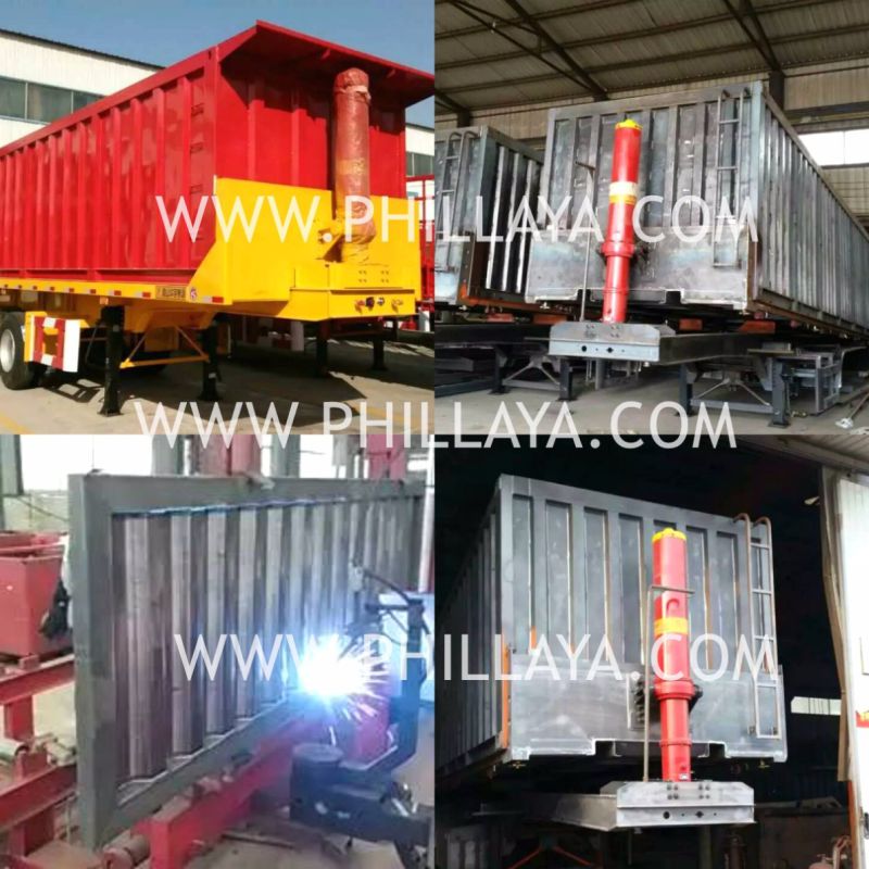 Box Open Hydraulic Self Tipper Semi Truck Container Dump Trailer