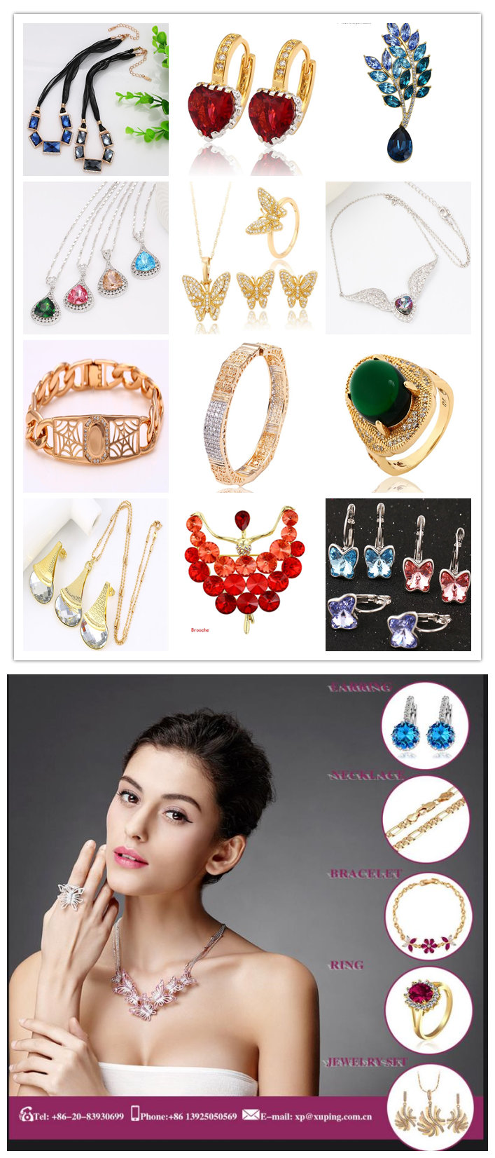 91702 Fashion Fancy CZ Diamond 18k Gold Color Imitation Jewelry Earring Drop