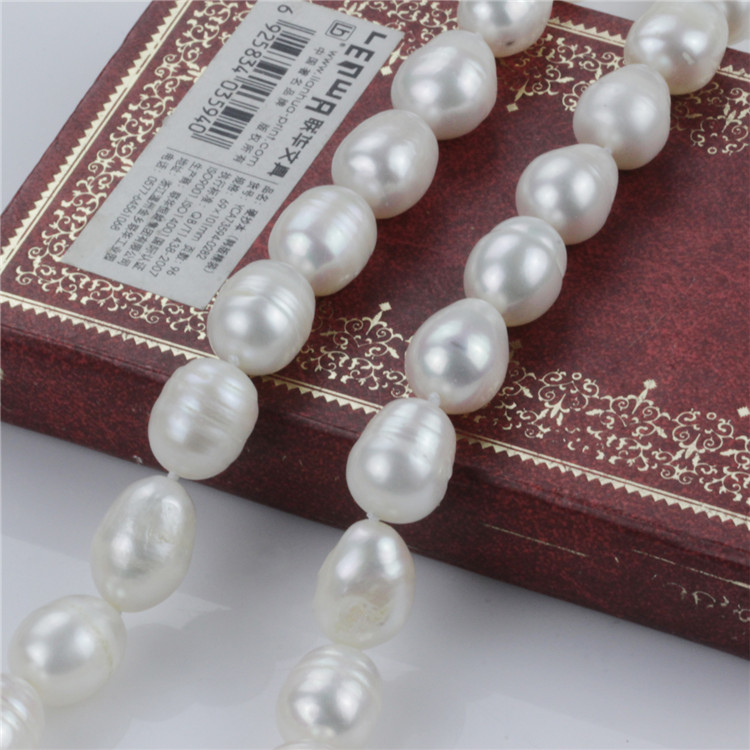 Snh 10mm Rice a Necklace and Bracelet Wedding Freshwater Pearl Set