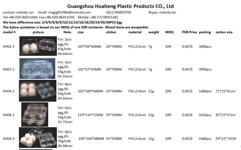 manufacturer supply plastic egg tray (egg container)