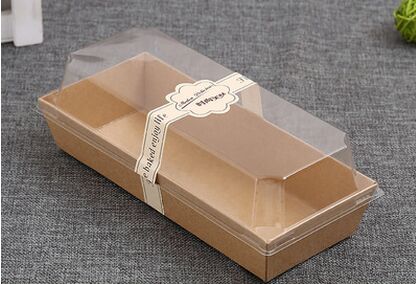 PVC Window Triangle Sandwich Packing Kraft Paper Lunch Box