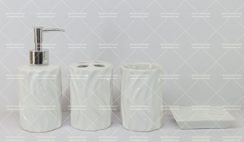 Embossed Ceramic Bathroom Set on Promotion