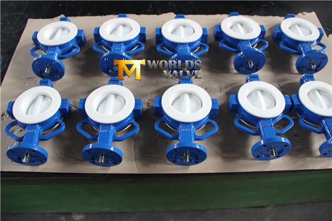 Teflon Seat Split Body Wafer Butterfly Valve