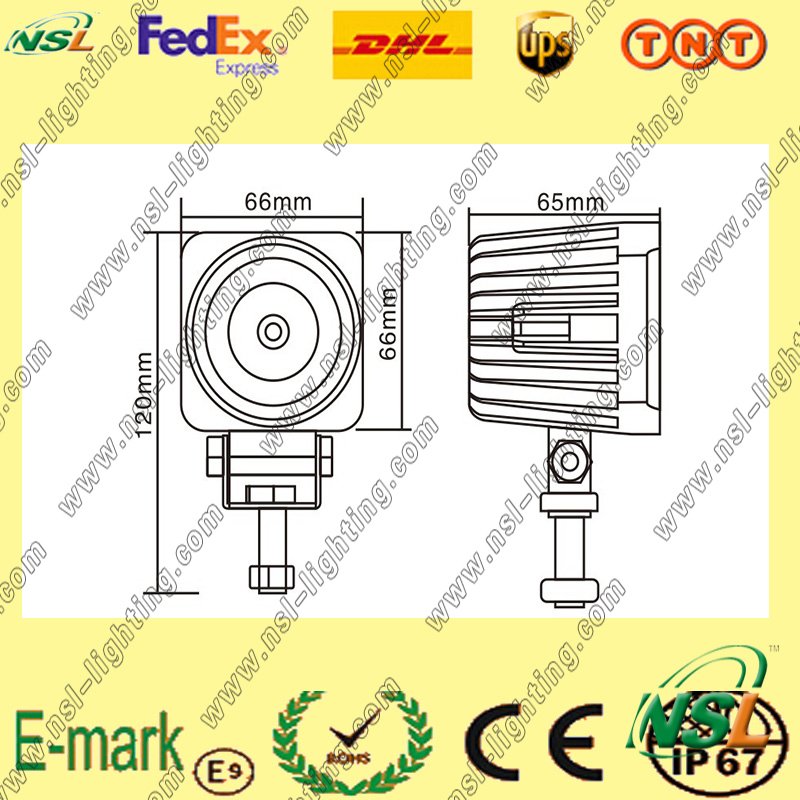 Top! ! 10W LED Work Light, Creee LED Work Light, Spot/Flood LED Work Light for Trucks