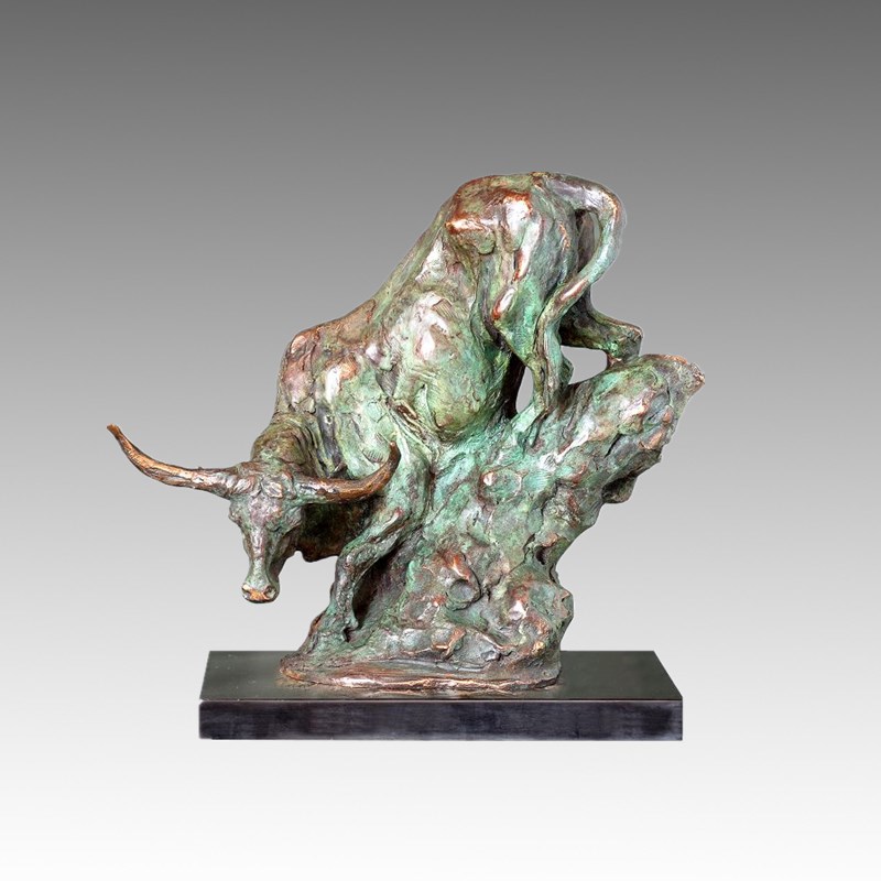 Animal Bronze Sculpture Cattle/Buffalo Decor Brass Statue Tpal-184